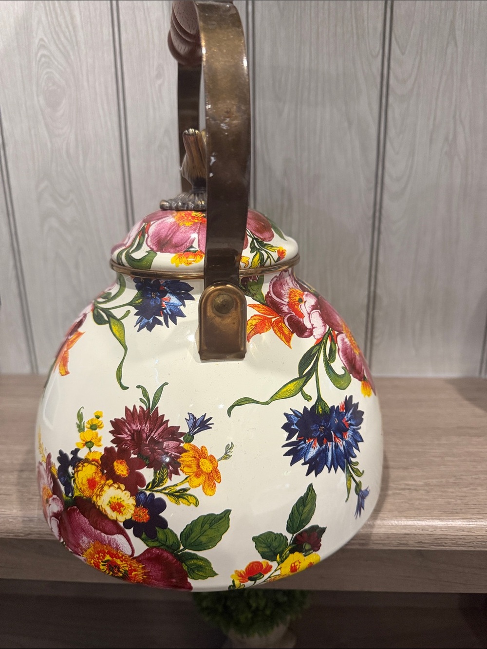 Mackenzie Childs flower market tea kettle - Picture 3 of 10